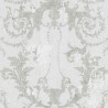 Papeldecor|Papel Pintado barroco ornamental blanco y plata|Papel Pintado