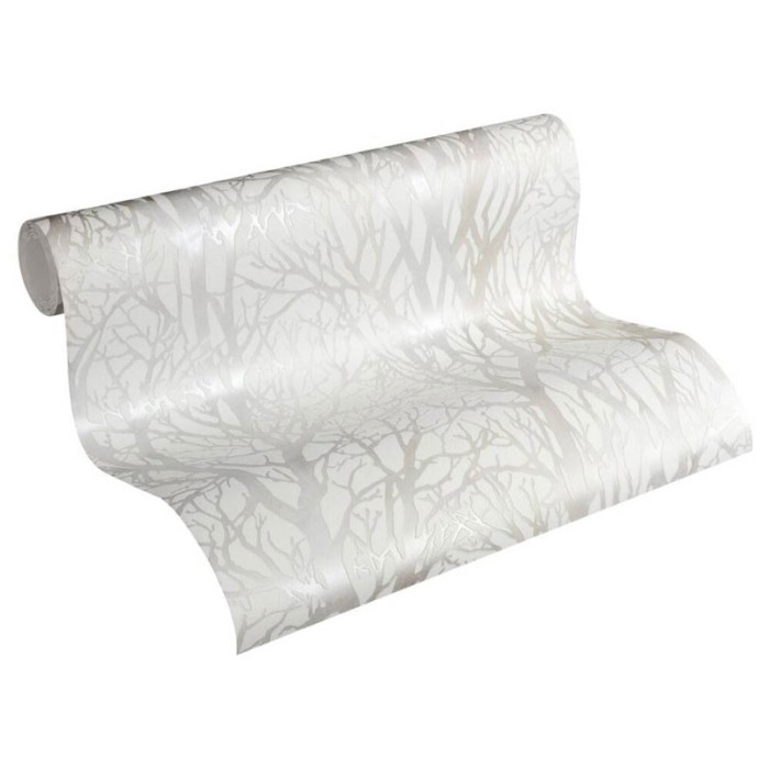 Papeldecor|Papier Peint arbres style nordique blanc|Papier Peint