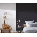 Papeldecor|Schwarze geometrische Tapete mit metallisierten Details|Tapeten