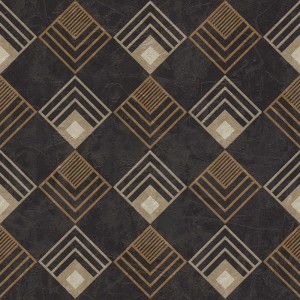 Casadeco|Tapete blau-bordeaux retro-modern Streifen|Geometrisch