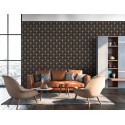 Papel Pintado moderno rombos negro u marrón metalizado -  221-1525