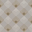 Papeldecor|Papier Peint moderne, losanges gris et doré métallisé|Papier Peint