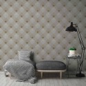 Papeldecor|Papier Peint moderne, losanges gris et doré métallisé|Papier Peint