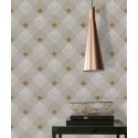 Papeldecor|Papier Peint moderne, losanges gris et doré métallisé|Papier Peint