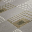 Papeldecor|Papier Peint moderne, losanges gris et doré métallisé|Papier Peint