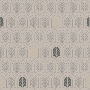 Caselio|Art Deco wallpaper with seashells in black and copper|Art Deco