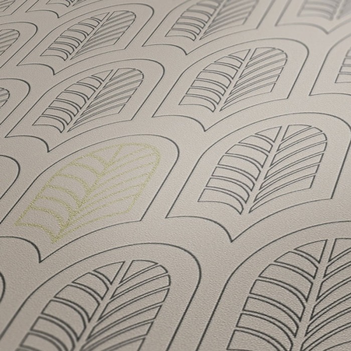 Papel Pintado geométrico estilo Art Deco beige -  221-1529