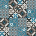 Papeldecor|Wallpaper blue mosaic-style tiles|Wallpaper