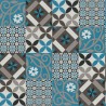Papeldecor|Papel Pintado azulejos azules tipo mosaico|Papel Pintado
