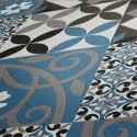 Papeldecor|Papel Pintado azulejos azules tipo mosaico|Papel Pintado