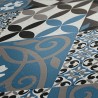 Papeldecor|Papel Pintado azulejos azules tipo mosaico|Papel Pintado