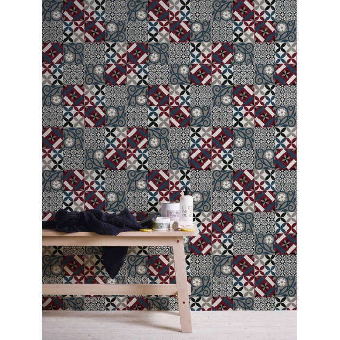 Papel Pintado mosaico moderno azulejos hidráulicos -  221-1534