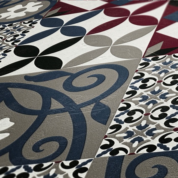 Papeldecor|Tapete moderner Mosaik Fliesen im hydraulischen Stil|Tapeten