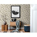 Papeldecor|Papel Pintado floral girasoles blanco y beige|Papel Pintado