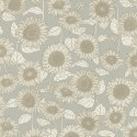 Papeldecor|Pastel-toned green sunflower floral Wallpaper|Wallpaper