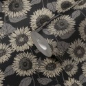 Papeldecor|Dunkel getönte Tapete mit Sonnenblumenmuster|Tapeten