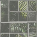 Papeldecor|Papel Pintado efecto ventana, estilo tropical verde|Papel Pintado