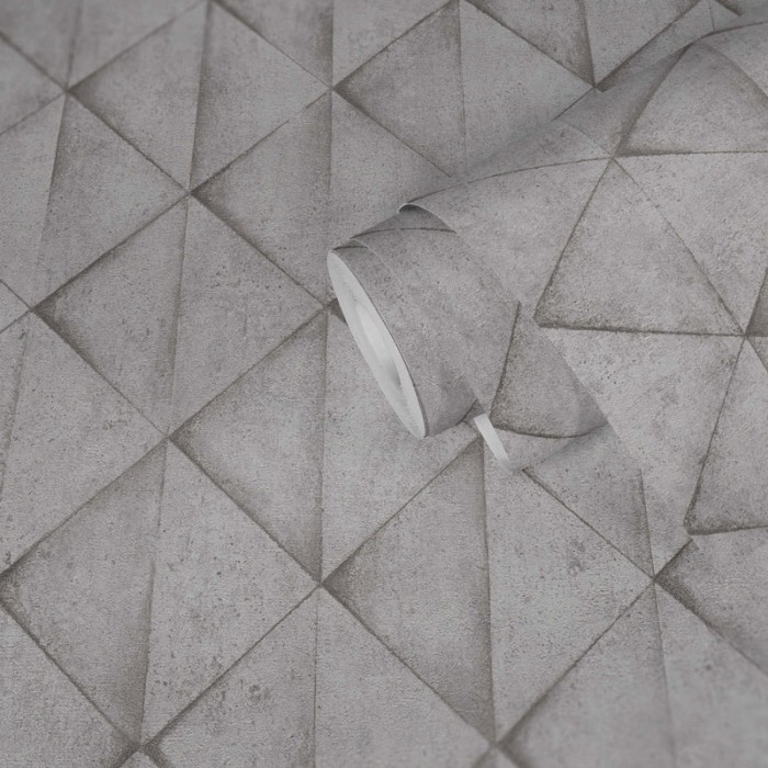 Papeldecor|Papel Pintado hormigón efecto 3D forma de cuadrados|Papel Pintado