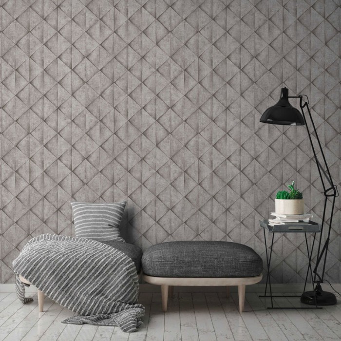 Papeldecor|Wallpaper decorative gray concrete, industrial look|Wallpaper