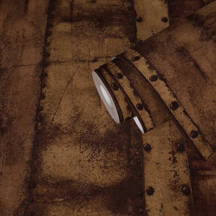 Papeldecor|Wallpaper panels with rivets industrial style|Wallpaper