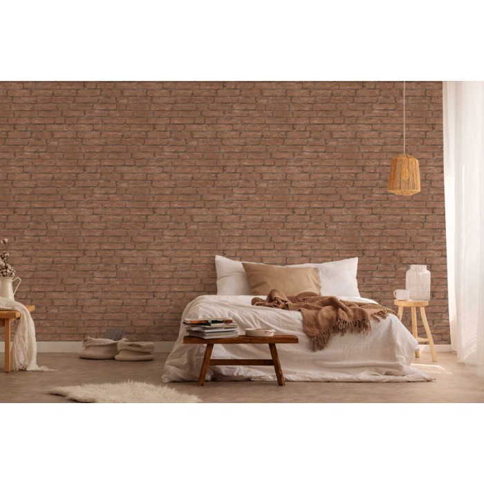 Papel pintado ladrillo marrón caravista -  221-1561