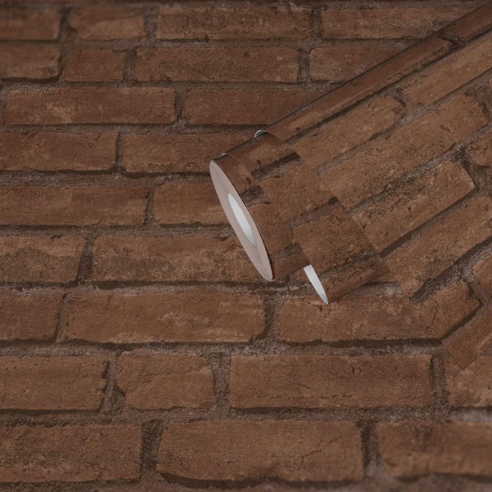 Papeldecor|Wallpaper brown exposed brick|Brick Imitation