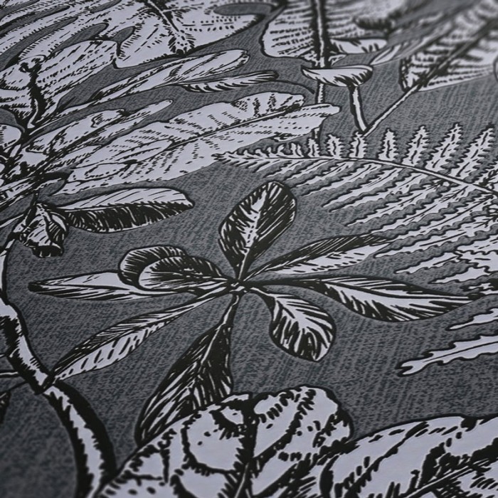 Papeldecor|Tapete moderne graue Blumenmuster|Tapeten