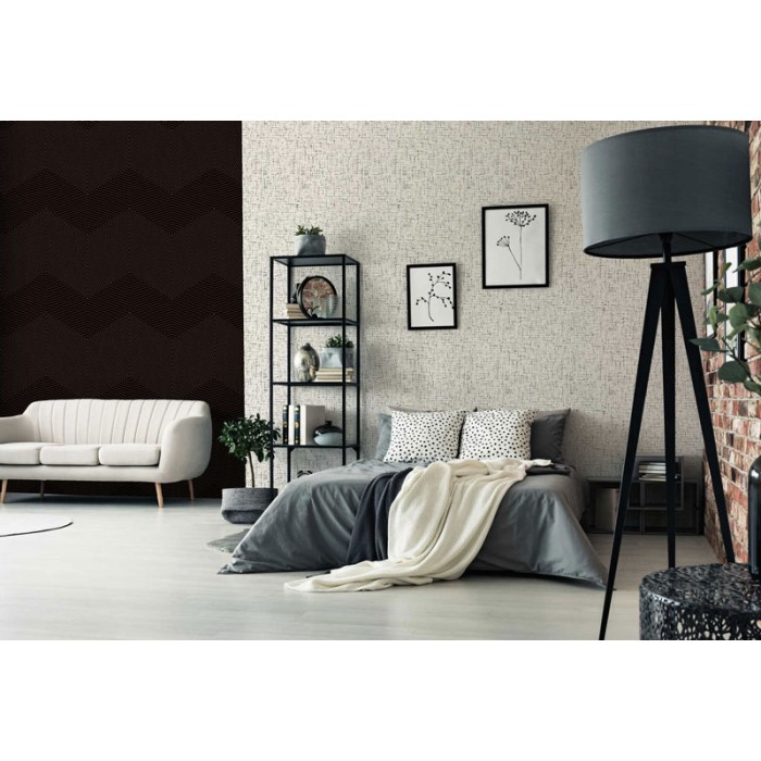 Papel Pintado metalizado moderno negro y cobre -  221-1578