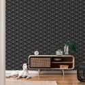 Papeldecor|Tapete Art Deco mit kupferfarbenen metallischen Motiven|Tapeten