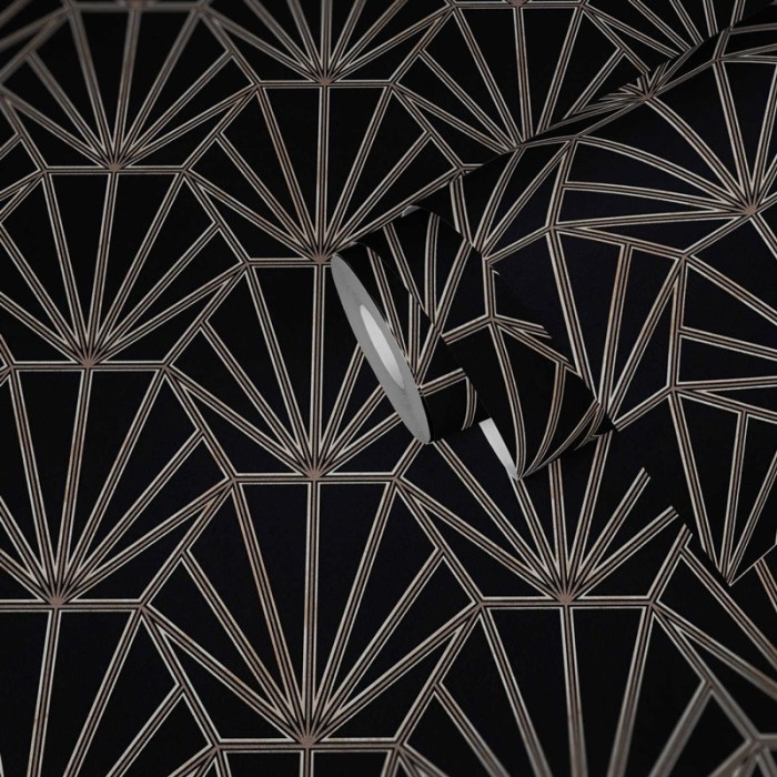 Papeldecor|Wallpaper Art Deco with copper metallic motifs|Wallpaper
