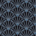 Papeldecor|Papier Peint Art déco bleu et noir métallisé|Papier Peint