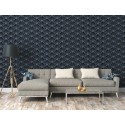 Papeldecor|Papier Peint Art déco bleu et noir métallisé|Papier Peint