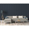 Papeldecor|Metallic blue and black Art Deco Wallpaper|Wallpaper