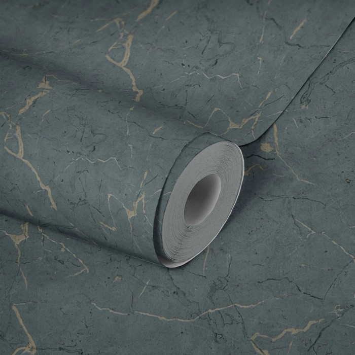 Papeldecor|Papel Pintado efecto pared agrietada azul|Papel Pintado