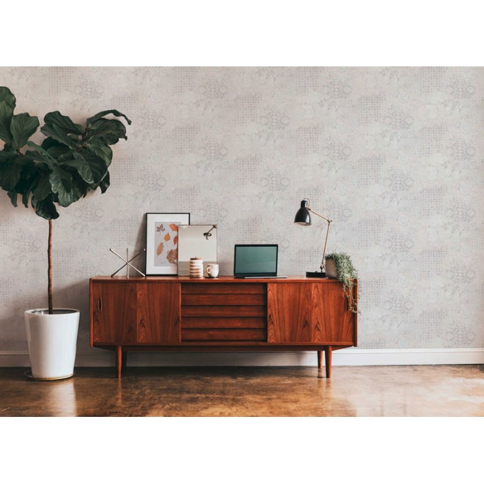 Papeldecor|Wallpaper aged gray and violet tile mosaic|Wallpaper