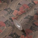 Papeldecor|Japanese Wallpaper with water lilies and oriental fish|Wallpaper
