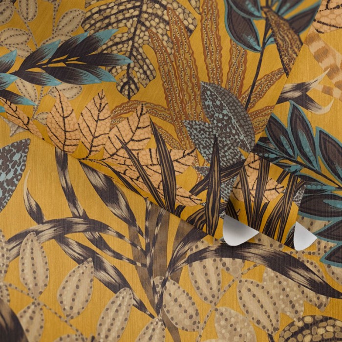 Papel Pintado floral amarillo estilo étnico -  221-1610