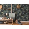Papeldecor|Papel Pintado floral moderno verde y negro|Papel Pintado