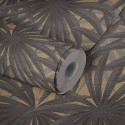 Papeldecor|Wallpaper exotic plant leaves with metallic details|Wallpaper