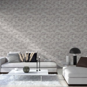Casamance|Papier peint lin vert avec feuilles brodées|Papier Peint 2