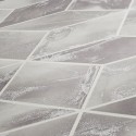 Papeldecor|Tapete geometrische Mosaik aus grauem Marmor mit metallischen Details|Marmorimitat