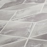 Papeldecor|Papier Peint mosaïque géométrique en marbre gris avec des détails métallisés|Imitation Marbre