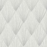 Papeldecor|Papel Pintado moderno formas Art Deco blanco y gris metalizado|Papel Pintado
