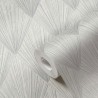 Papeldecor|Modern Wallpaper with Art Deco shapes in white and metallic gray|Wallpaper