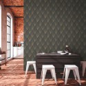 Papeldecor|Papier Peint moderne noir et beige métallisé design Art Déco|Papier Peint