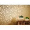 Papel Pintado brocado arabesco color cámel metalizado -  221-1626