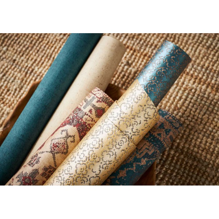 Papeldecor|Tapete Arabeskenmuster in metallischem Blau|Tapeten