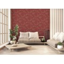 Papeldecor|Papier Peint style oriental bonsaï japonais rouge et métallisé|Papier Peint