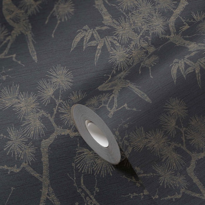 Papel Pintado moderno estilo japonés con árboles de bonsai -  221-1632