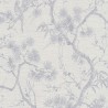 Papeldecor|Wallpaper Japanese bonsai in white and metallic gray|Wallpaper